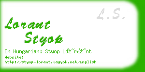 lorant styop business card